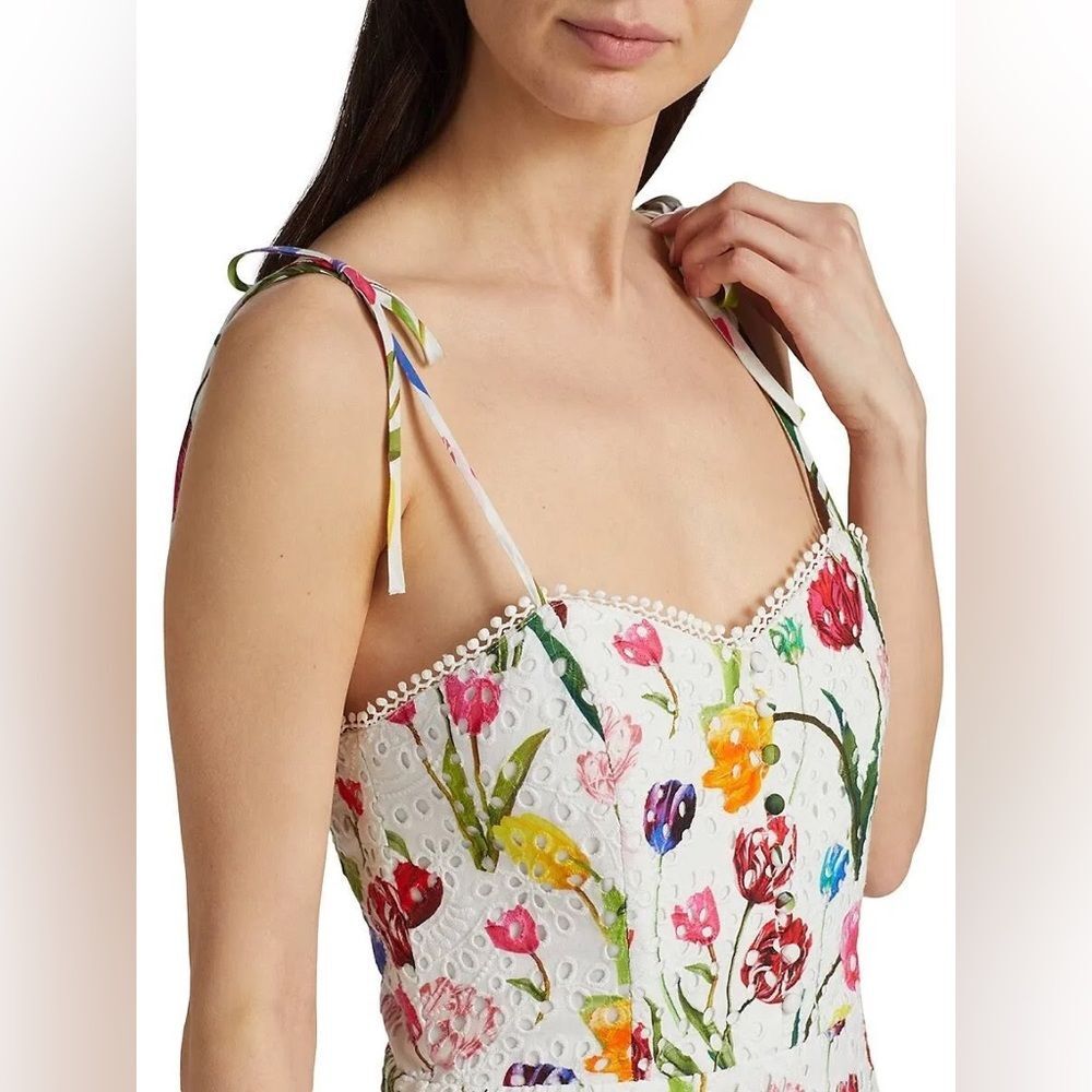 Alice + Olivia Rosette Floral Print Cotton Mini Dress, NWT, Size XS - Picture 8 of 16